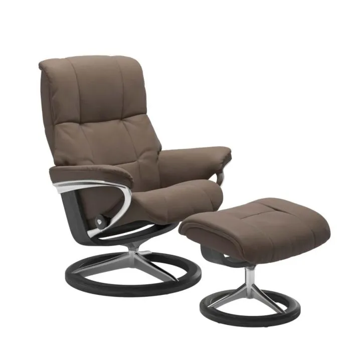 Beperkte Voorraad Stressless Mayfair M Signature relaxfauteuil+hocker-Batick Mole-Grijs