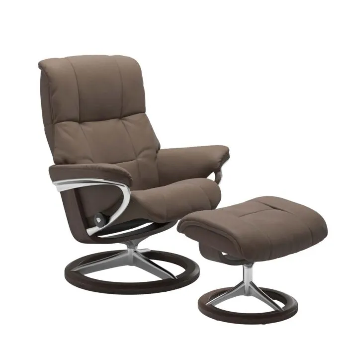Stressless Mayfair M Signature relaxfauteuil+hocker-Batick Mole-Wenge Dagaanbieding