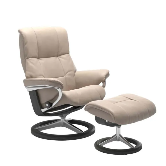 Stressless Mayfair M Signature relaxfauteuil+hocker-Cori Vanilla-Grijs Bestseller