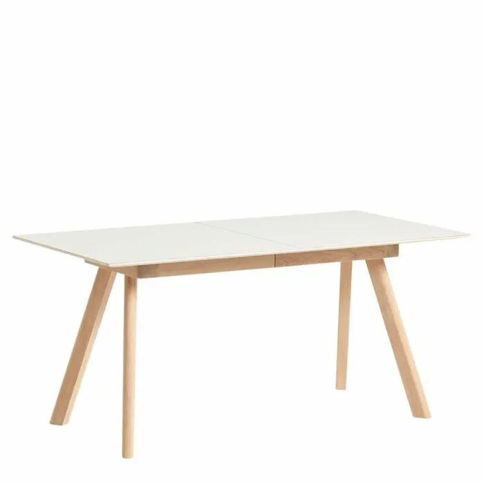 Goedkoop Hay CPH30 uitschuifbaar mat gelakt eiken onderstel tafel-Off-white-160-310x80 cm