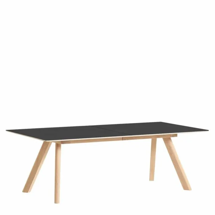 Betrouwbaar Hay CPH30 uitschuifbaar mat gelakt eiken onderstel tafel-Zwart-250-450x90 cm