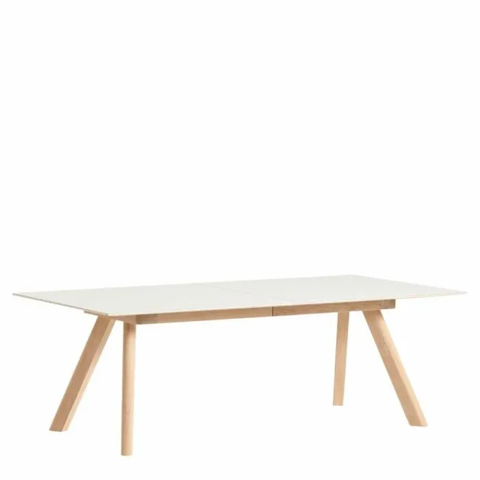 Betrouwbaar Hay CPH30 uitschuifbaar mat gelakt eiken onderstel tafel-Off-white-250-450x90 cm