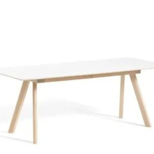 Betrouwbaar Hay CPH30 uitschuifbaar mat gelakt eiken onderstel tafel-Wit-250-450x90 cm