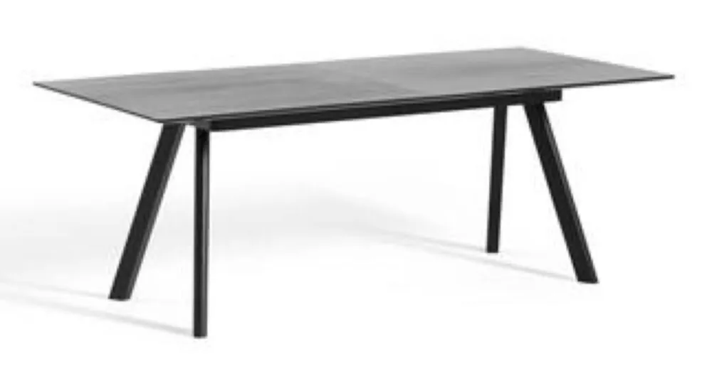 Hay CPH30 uitschuifbaar zwart water-based onderstel tafel-Eiken-zwart-200-400x90 cm Flitsaanbieding
