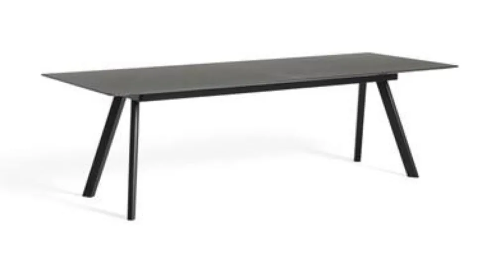 Hay CPH30 uitschuifbaar zwart water-based onderstel tafel-Eiken-zwart-250-450x90 cm Koopje