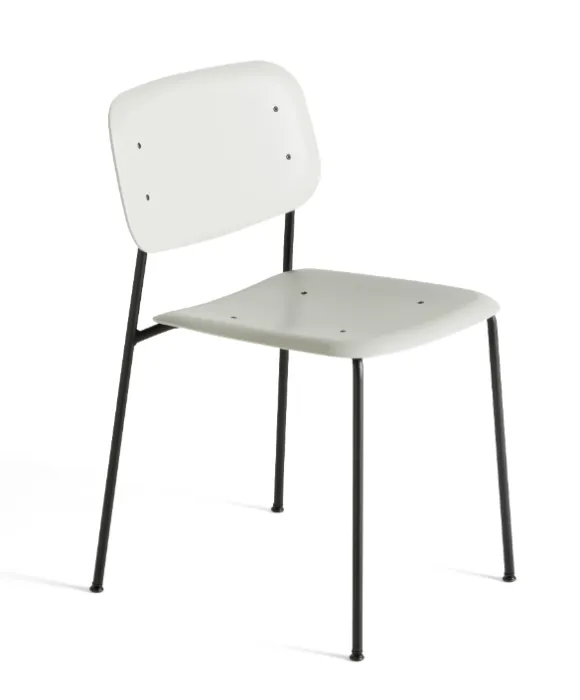 Veilige Betaling HAY Soft Edge 45 stoel met gepoedercoat onderstel-Soft grey / zwart