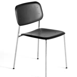 Tijdelijk Beschikbaar HAY Soft Edge 45 stoel chrome onderstel-Black