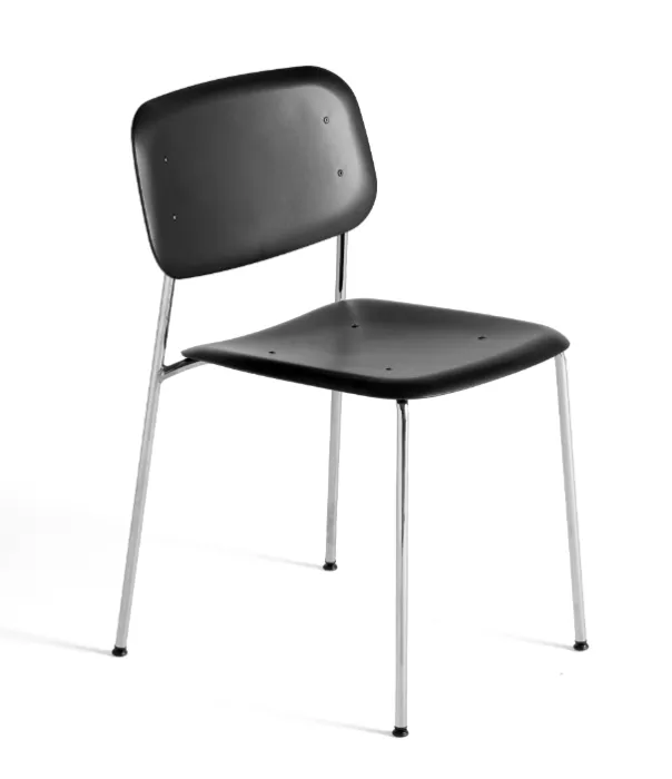 Tijdelijk Beschikbaar HAY Soft Edge 45 stoel chrome onderstel-Black