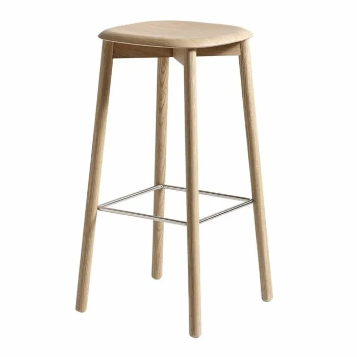 Hay Soft Edge 82 barkruk -Water-based gelakt eikenhout-Zithoogte 75 cm Lage Kosten