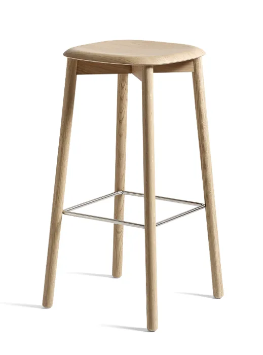 Hay Soft Edge 82 barkruk -Water-based gelakt eikenhout-Zithoogte 65 cm Weekendaanbieding