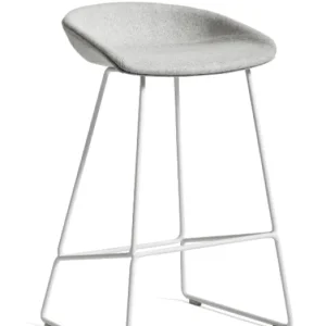 HAY AAS 39 barkruk-Divina Melange 120-Zithoogte 65 cm-Gepoedercoat Wit Direct Beschikbaar