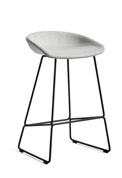 Hoge Kwaliteit HAY AAS 39 barkruk-Divina Melange 120-Zithoogte 65 cm-Gepoedercoat Zwart
