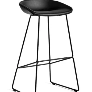 HAY AAS 39 barkruk-Sierra leer SI1001-Zithoogte 75 cm-Gepoedercoat Zwart Aanbieding