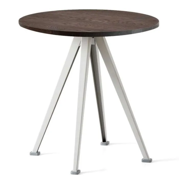 HAY Pyramid 21 Café rond tafel-Beige-70x74 cm (Øxh)-Gerookt eiken Betaalbaar