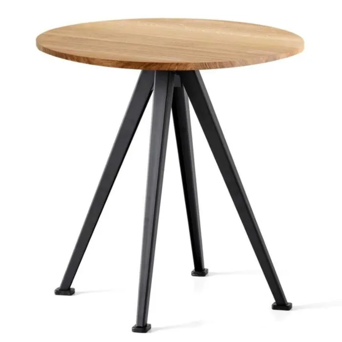 HAY Pyramid 21 Café rond tafel-Zwart-70x74 cm (Øxh)-Geolied eiken Tijdelijk Beschikbaar