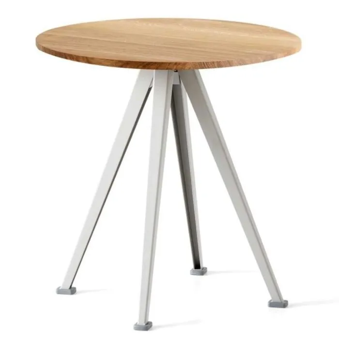 HAY Pyramid 21 Café rond tafel-Beige-70x74 cm (Øxh)-Geolied eiken Nieuw