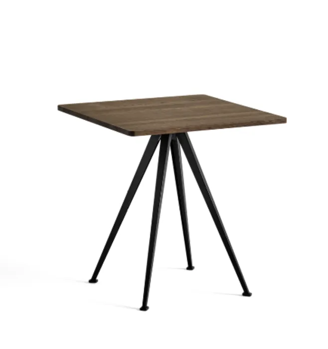 HAY Pyramid 21 Café vierkant tafel-Zwart-70x70x74 cm (lxbxh)-Gerookt eiken Merkproduct