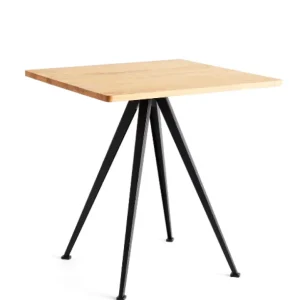 Koopje HAY Pyramid 21 Café vierkant tafel-Zwart-70x70x74 cm (lxbxh)-Geolied eiken