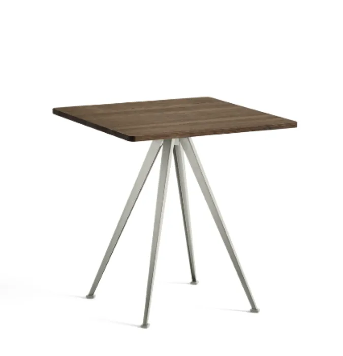 HAY Pyramid 21 Café vierkant tafel-Beige-70x70x74 cm (lxbxh)-Gerookt eiken Tijdelijk Beschikbaar