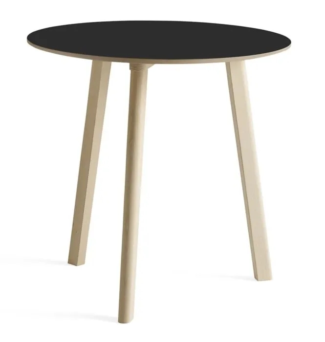HAY CPH Deux 220 tafel-Ink black-75x73 cm (Øxh)-Massief beuken onbehandeld Must-Have
