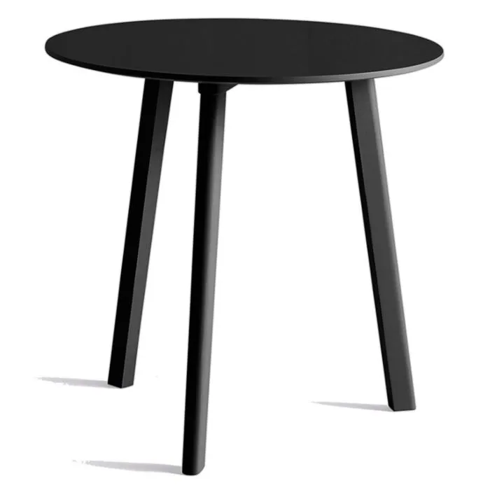 HAY CPH Deux 220 tafel-Ink black-75x73 cm (Øxh)-Water-based beukenhout Op = Op