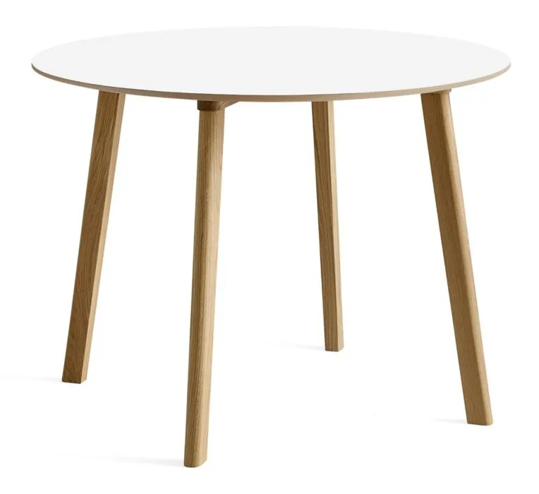 HAY CPH Deux 220 tafel-Pearl white-98x73 cm (Øxh)-Water-based eikenhout Superprijs