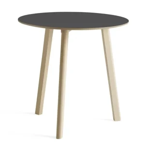 Fabrieksprijs HAY CPH Deux 220 tafel-Stone grey-75x73 cm (Øxh)-Massief beuken onbehandeld