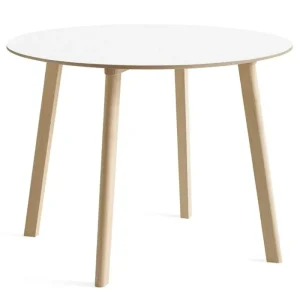 Op = Op HAY CPH Deux 220 tafel-Pearl white-98x73 cm (Øxh)-Massief beuken onbehandeld