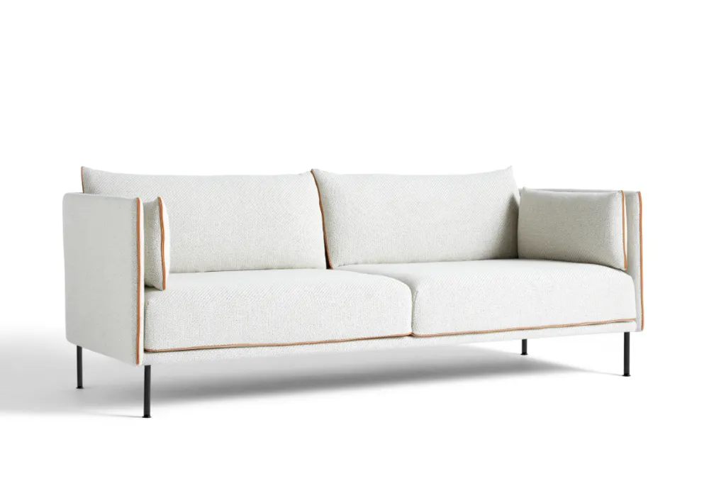 HAY Silhouette Sofa mono 3-zits bank-Coda 100-Gepoedercoat Zwart Betaalbaar