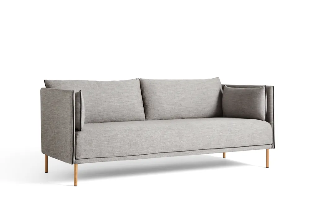 HAY Silhouette Sofa mono 3-zits bank-Ruskin 33-Geolied eiken Beperkte Voorraad