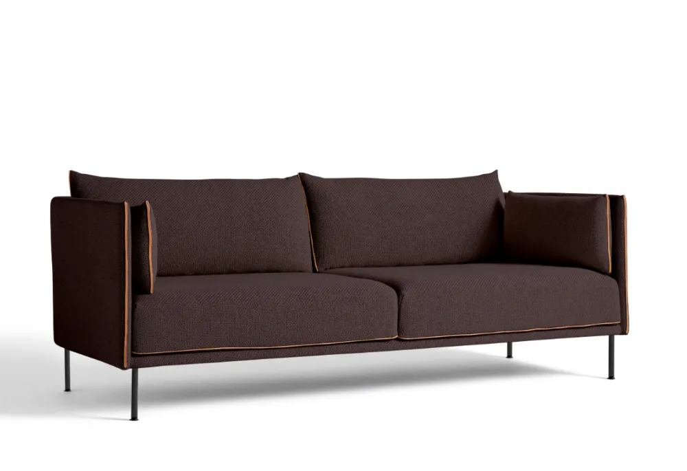 Exclusieve Aanbieding HAY Silhouette Sofa mono 3-zits bank-Coda 382-Gepoedercoat Zwart