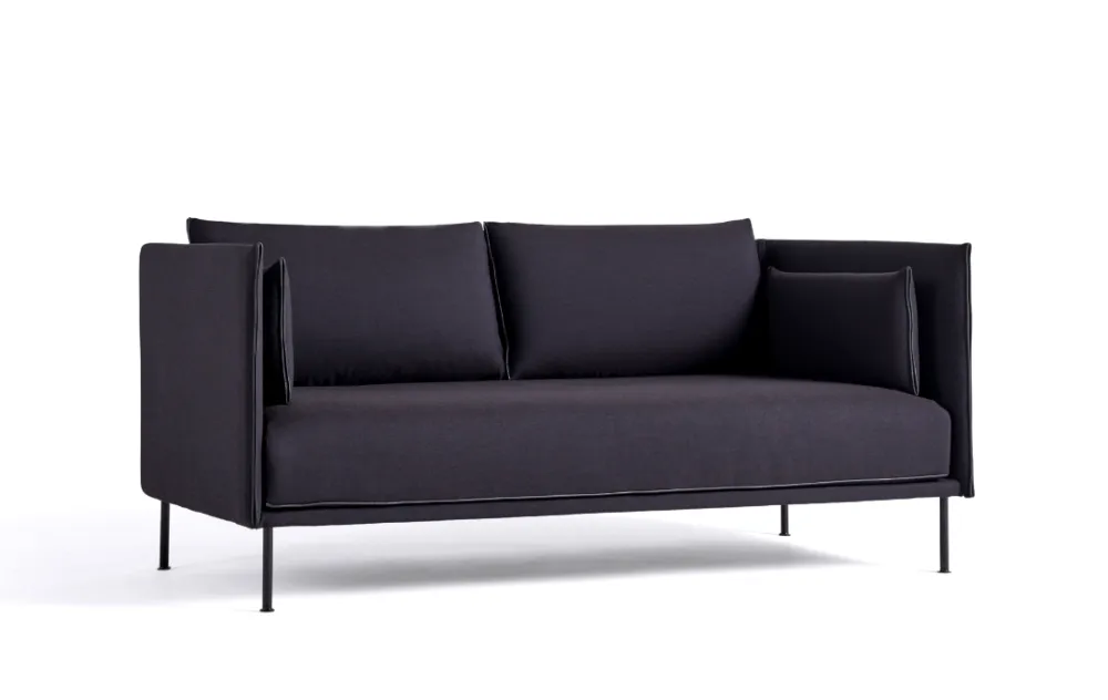 HAY Silhouette Sofa mono 2-zits bank-Remix 783-Gepoedercoat Zwart Flitsaanbieding