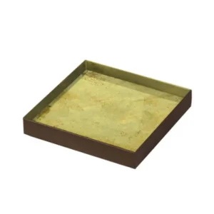 Nu Kopen Ethnicraft Gold Leaf glass dienblad-16x16 cm