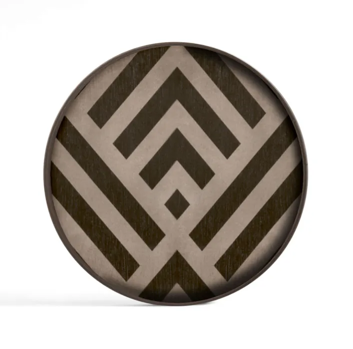 Ethnicraft Graphite Chevron wooden dienblad Populair