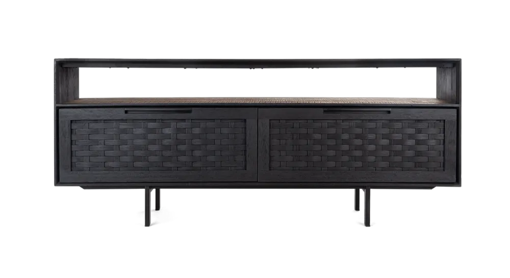 Laatste Versie d-Bodhi Karma Charcoal laag dressoir 2 lades, 1 open vak-160 cm