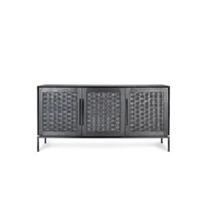 d-Bodhi Karma Charcoal laag dressoir 3 deurtjes-Charcoal Laatste Kans