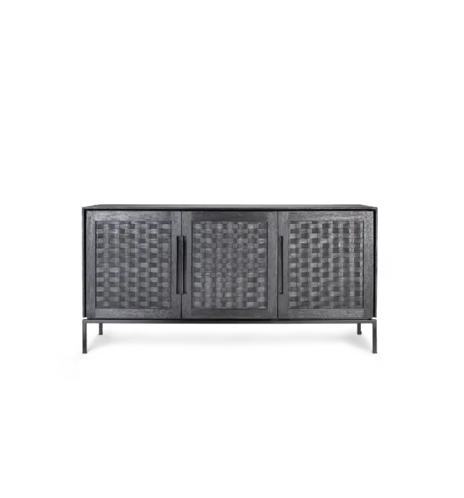 d-Bodhi Karma Charcoal laag dressoir 3 deurtjes-Charcoal Laatste Kans