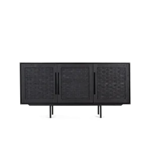 d-Bodhi Karma Charcoal laag dressoir 3 deurtjes-Charcoal/Black Actieprijs