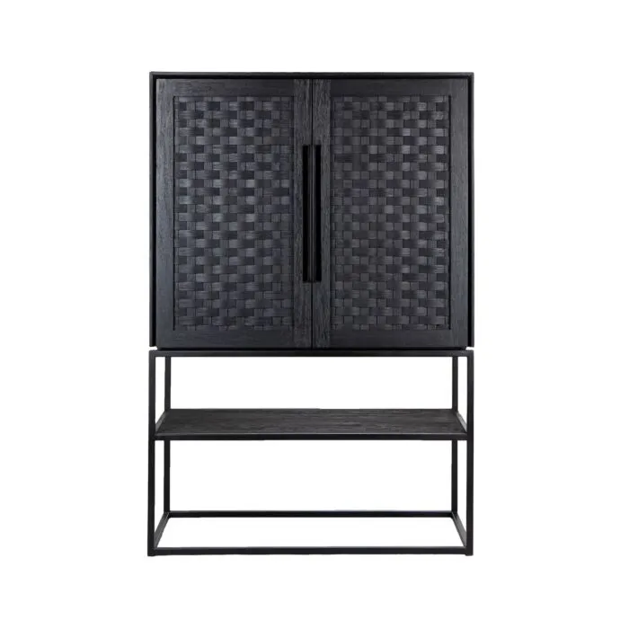 d-Bodhi Karma Charcoal kast 2 deuren, 1 open plank-140 cm Nu Kopen