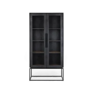 Gratis Retour d-Bodhi Karma Charcoal kast 2 glazen deuren-190 cm