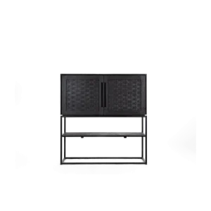 Snelle Levering d-Bodhi Karma Charcoal hoog dressoir 2 deurtjes, 1 open plank