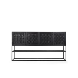Nieuw d-Bodhi Karma Charcoal hoog dressoir 4 deurtjes, 1 open plank