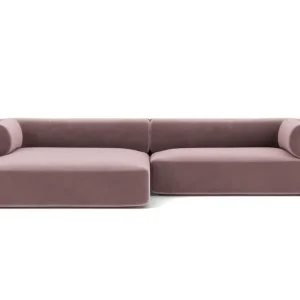 Korting FEST Bolster hoekbank met divan-Velvet - Juke - Lilac - 70-Divan links