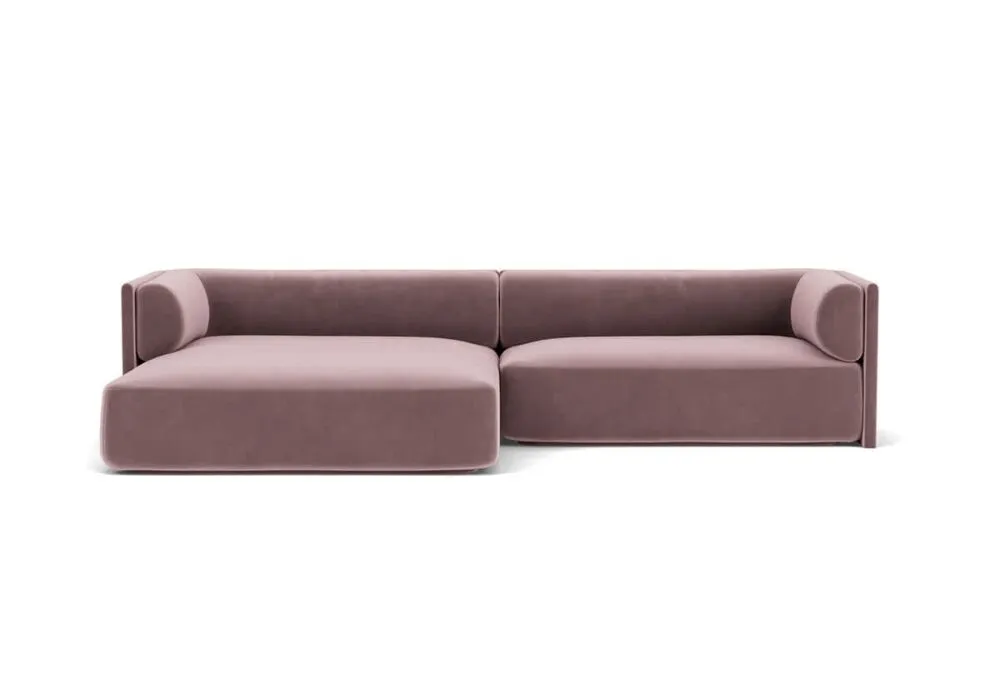 Korting FEST Bolster hoekbank met divan-Velvet - Juke - Lilac - 70-Divan links