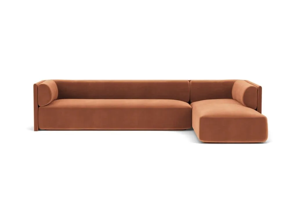 Korting FEST Bolster hoekbank met longchair-Royal - 160 Magnolia-Longchair rechts