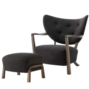 &tradition Wulff fauteuil + poef oiled walnut-Hallingdal 376 Fabrieksprijs