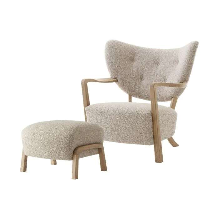 &tradition Wulff fauteuil + poef oiled oak-Karakorum 003 Speciale Aanbieding