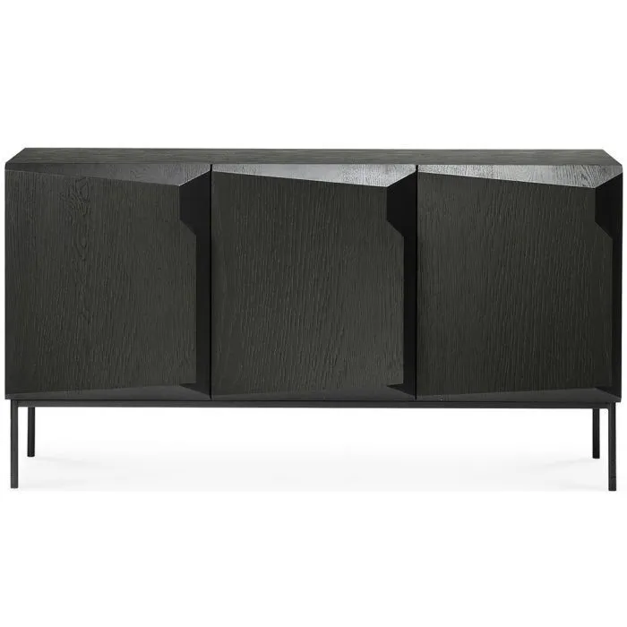 Weekendaanbieding Ethnicraft Stairs eiken zwart dressoir-3 deurs