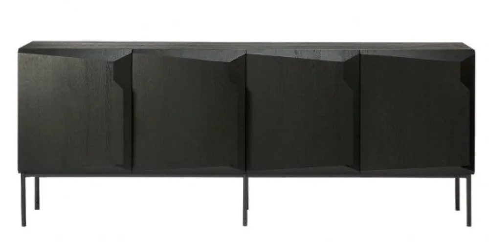 Ethnicraft Stairs eiken zwart dressoir-4 deurs Actieprijs