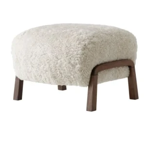 Merkproduct &tradition Wulff poef oiled walnut-Sheepskin 17mm, Moonlight
